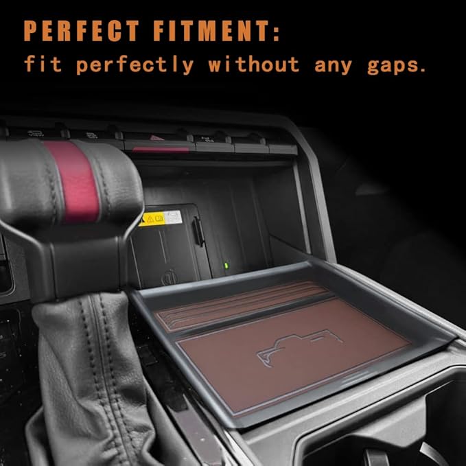 TripleAliners for 2022 2023 2024 2025 2026 Tundra Center Console Leather Insert Storage Organizer Accessories with Trim Compatible with Toyota Tundra 2022-2026 SR SR5 Limited TRD PRO (Leather Brown)