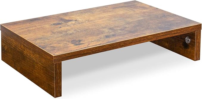 TEAMIX 3 PCS Rustic Brown Monitor Stand Wood