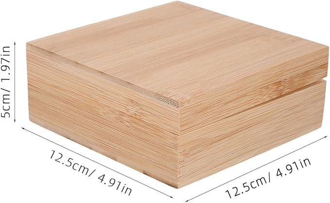 Wooden Desktop Organizer Box with Lid Storage Case for Home and Office Hand-polished Square Storage Bin Sleek Modern Design for Jewelry Cosmetics Stationery and Essentials