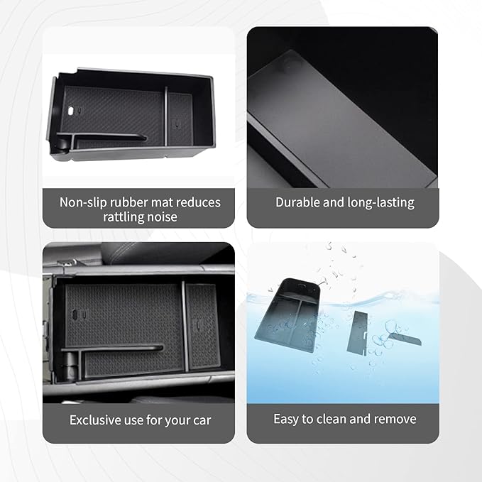 CDEFG for 2025 2026 Kia K5 Console Organizer: Center Console Insert ABS Black Material Armrest Organizer Tray Secondary Storage Box Compatible with 2021-2026 Kia K5 Accessories
