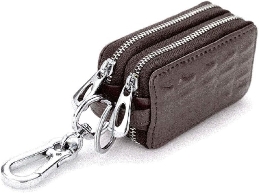 BAKUN Two-Sides Mini Leather Car Key Case, Key Holder Key Organizer Wallet
