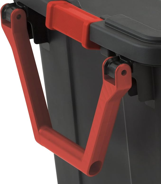 160 Quart Wheeled Stacker Tote, Extra Large Durable Clear Bin, Latch Lid and Pull Handle, 2 Count (Black)