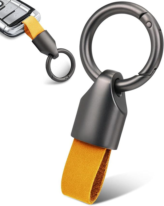 Car Key Chain Clip Leather Keychain Key Fob, Key Chain Rings for Car Keys Key Holder with Zinc Alloy Buckle for Men
