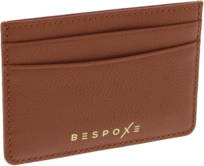 Slim Minimalist Front Pocket RFID Blocking Leather Wallets for Men and Women - Caramel Brown