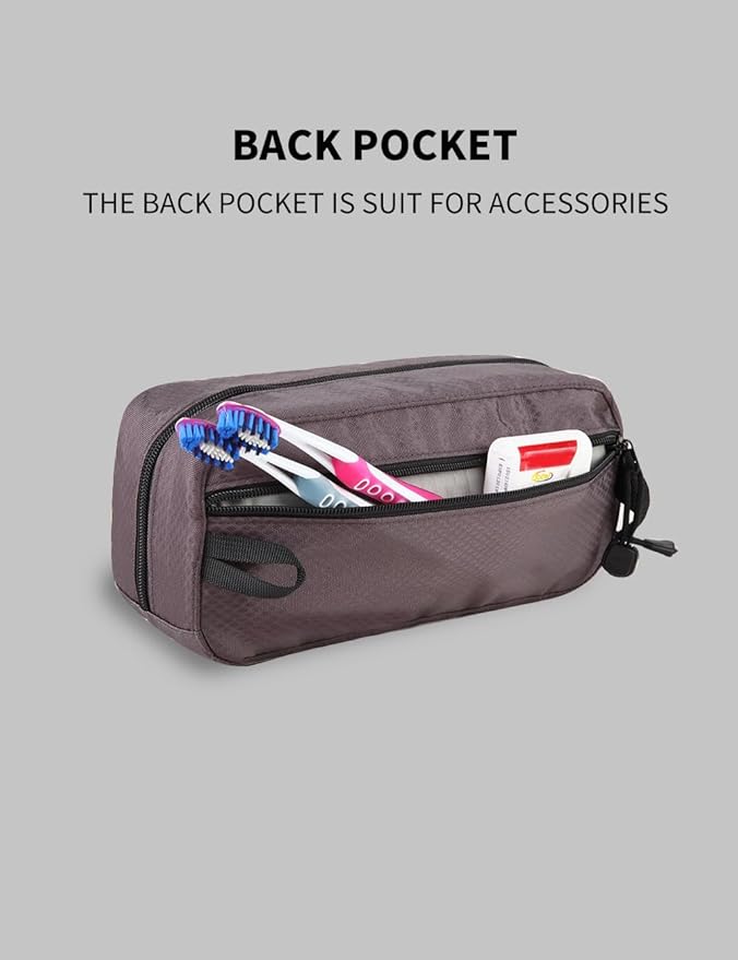 GOX Small Travel Toiletry Bag, Dopp Kit Case For Men, Multifunction Cosmetics Organizer Pouch (Grey)