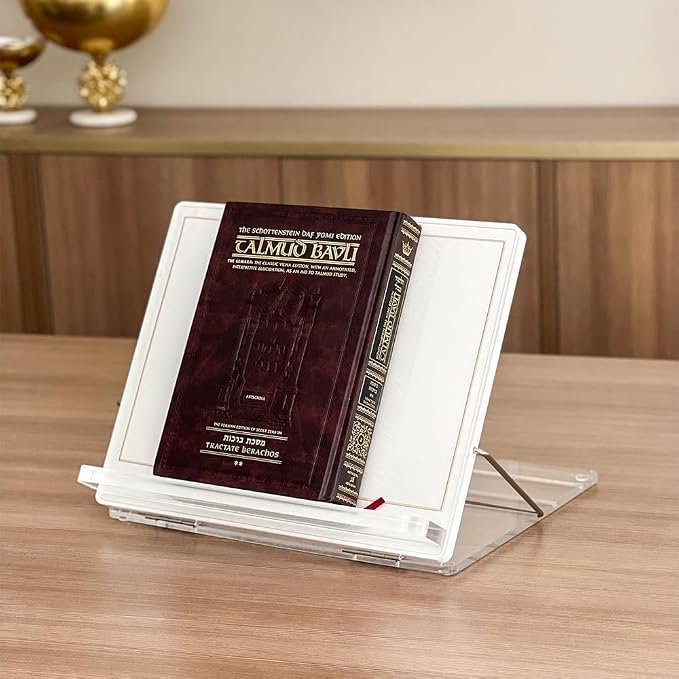 Lucite Acrylic Shtender - Adjustable Book Stand for Comfortable Hands-Free Reading, Studying or Praying
