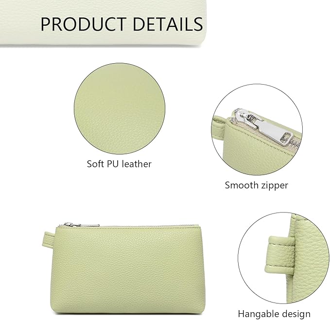 PU Leather Makeup Simple and Convenient Handbag Small Exquisite Storage Bag (PU/Sage Green)