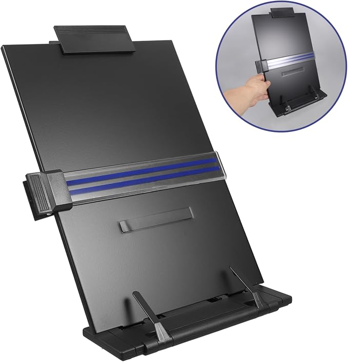 VILLCASE Adjustable Book Stand Reading Desk Portable Book Holder Receipt Holder Document Stand for Typing