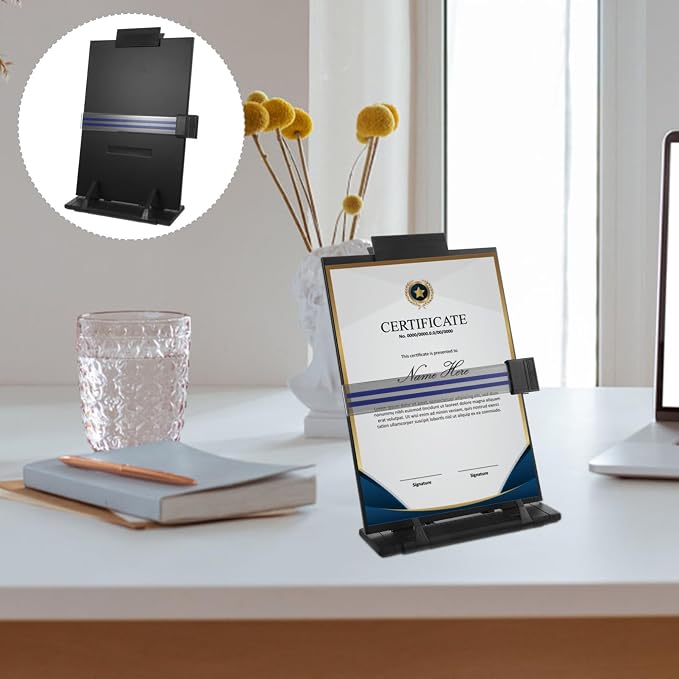 Tofficu Adjustable Document Holder Portable Reading Stand for Desk Lightweight Paper Holder for Comfortable Reading Posture for Home and Office Use