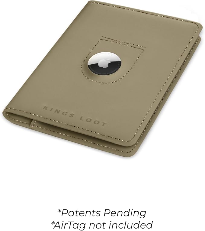 Kings Loot Passport Holder Wallet – RFID Blocking Leather Travel Wallet with Built-in Airtag Holder – Holds 1-6 Cards & Passport – Easy Pull Tab – Slim & Stylish Wallets (Olive)