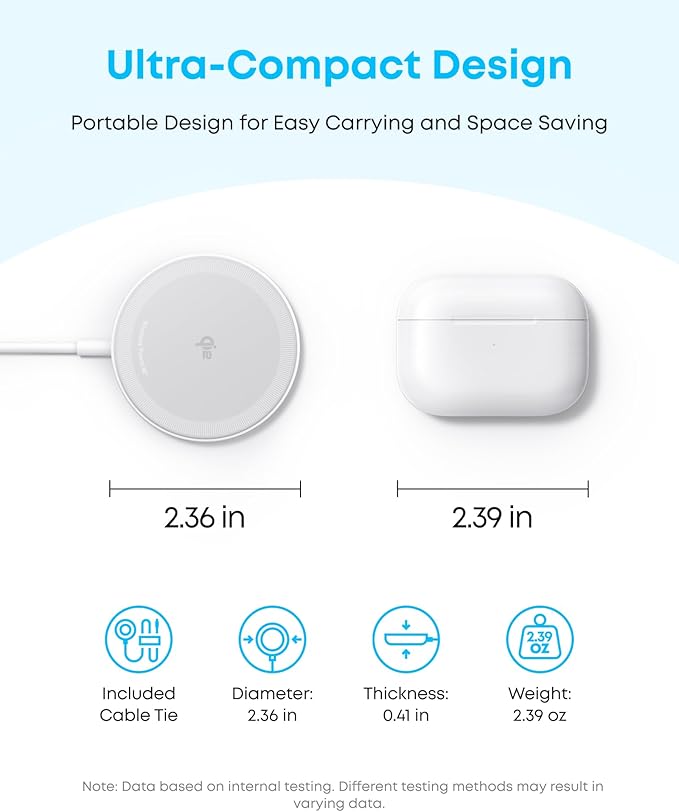 Anker Zolo Magnetic Wireless Charger, 2-Pack Qi2 Certified 15W MagSafe-Compatible Wireless Charging Pad, for iPhone 17/16/15/14/13 Series, AirPods, and More (Not for Pixel, Adapter Not Included)