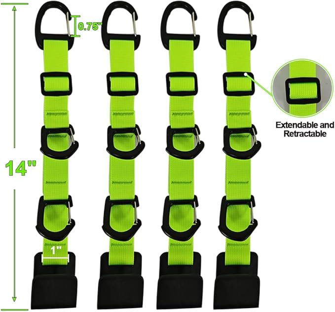 Car Headrest Hooks, Backseat Storage Organizer Hangers, Universal Vehicle Seat Back Hooks, 4 Pack (brightgreen)
