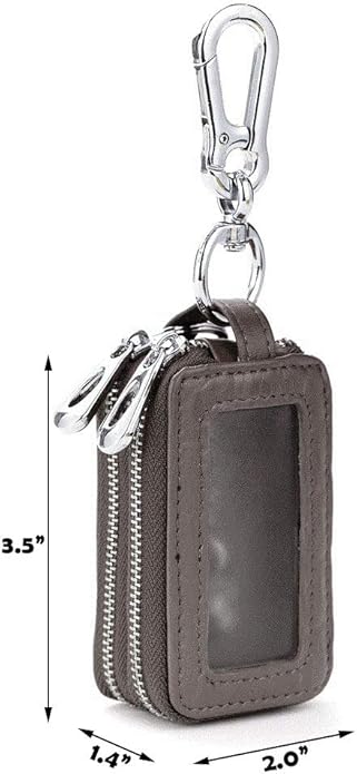BAKUN Two-Sides Mini Leather Car Key Case, Key Holder Key Organizer Wallet