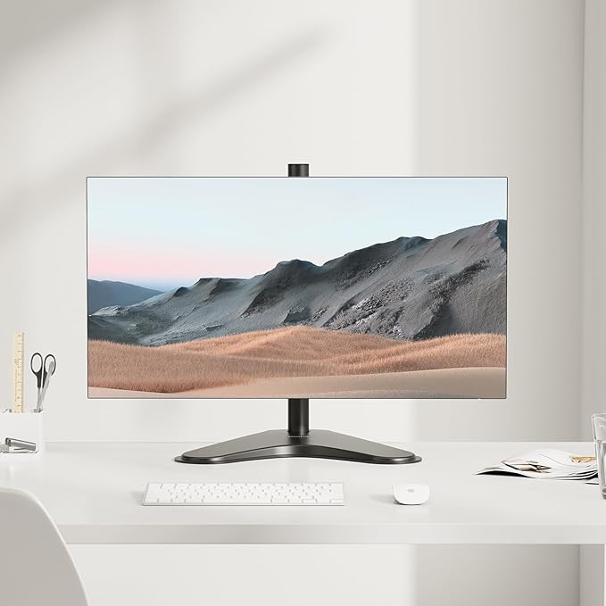Mount-It! Monitor Stand for Desk, Freestanding Single Monitor Mount for 21.5??2" Screens, Height Adjustable VESA Stand with Tilt, Swivel & Rotation, Sturdy Base Supports 17.6 lbs