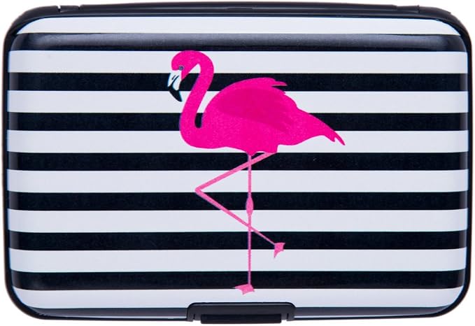 ELFISH Mini RFID Aluminum Wallet Credit Cards Holder Business Card Case Metal ID Case for Men Women (Crane)