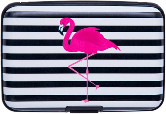 ELFISH Mini RFID Aluminum Wallet Credit Cards Holder Business Card Case Metal ID Case for Men Women (Crane)