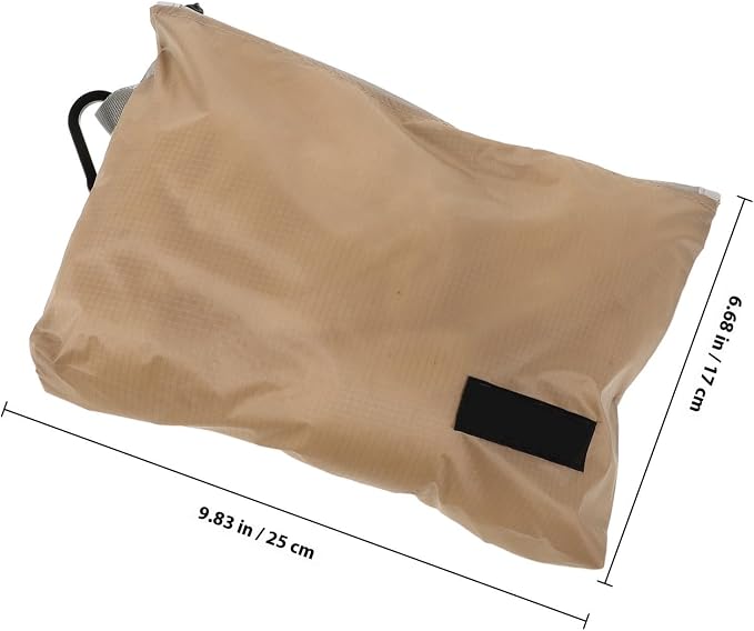 Large Capacity Waterproof Nylon Travel Organizer Pouch in Khaki, Foldable Toiletry Bag for Outdoor Camping and Travel