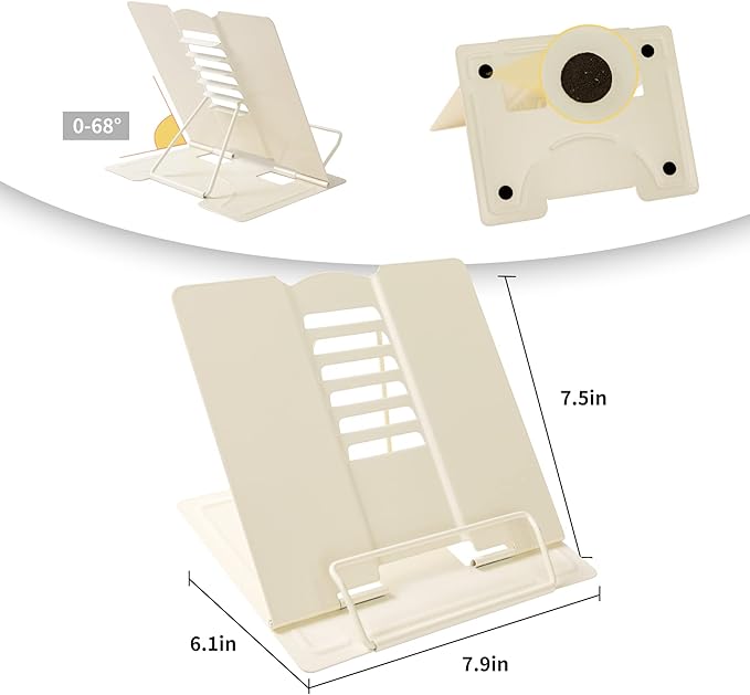 Metal Book Stand Adjustable Book Holder for Reading