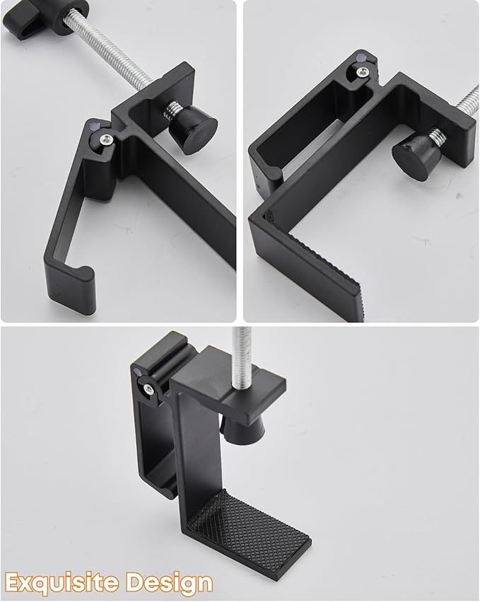 JAKO Headphone Stand for Desk, Aluminum Alloy Foldable Headphone Holder - Headset Stand Hook Mount, PC Gaming Headset Holder Under Desk Clamp for Office, Computer, Student Class Table, Handmade Table
