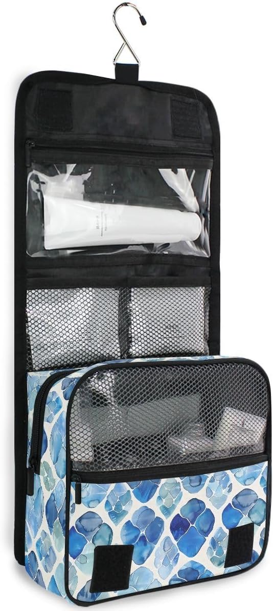 Hanging Travel Toiletry Bag Watercolour Tortoise Shell Kit Makeup Case Cosmetics Organizer for Men Women