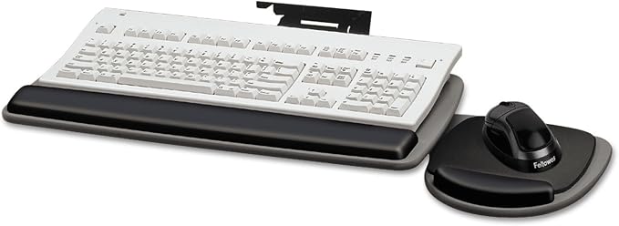 Fellowes 93841 Adjustable Standard Keyboard Platform, 20-1/4w x 11-1/8d, Graphite/Black, 4.5" x 30.5" x 20"