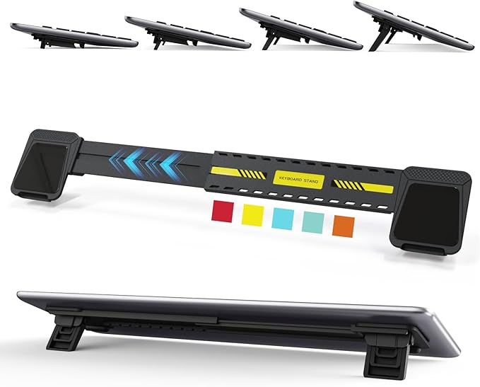 HONKID Computer Keyboard Stand for Desktop,Adjustable Keyboard Riser for Apple Magic Keyboard and Flat-Back Keyboards Only, Ergonomic Office Desk Accessories