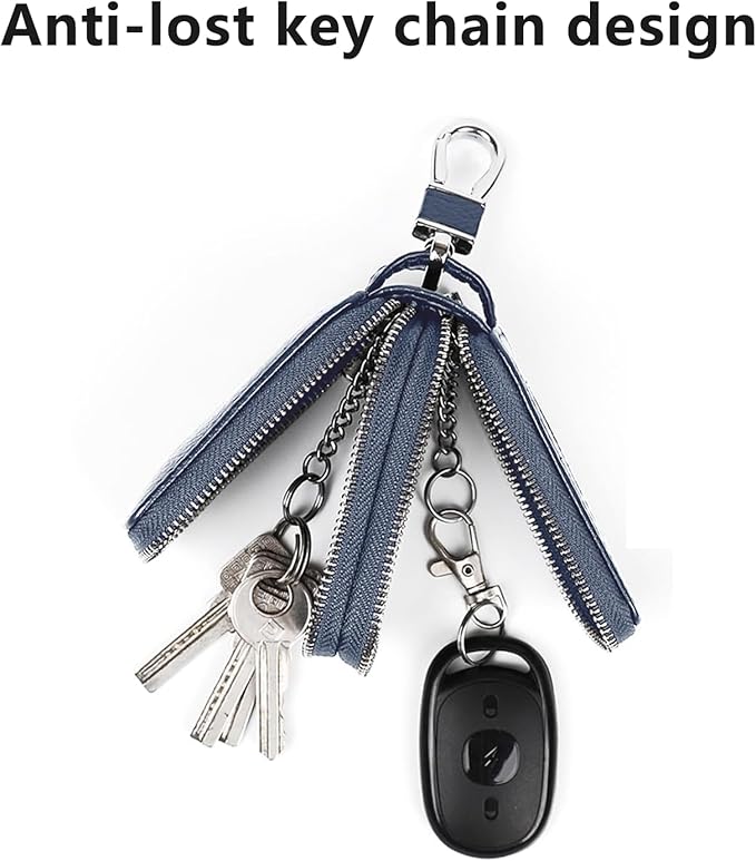 vvag Premium Car Key Fob Case Genuine Leather Car Smart Key fob Holder Car Remote Keychain Bag Universal