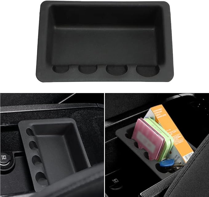 MARCHFA Center Console Organizer Tray for 2011-2022 2023Charger Accessories for Chrysler 300 2023 2022-2011 Armrest Organizer Tray Insert Storage Box (Black without mat)