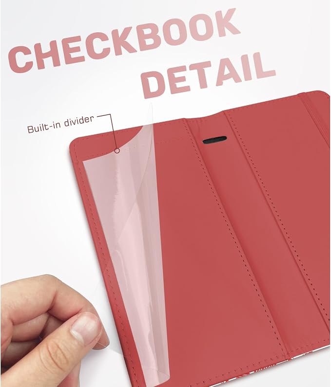 Letter Checkbook Cover, RFID Blocking Checkbook, Stylish, Lightweight, Slim Durable, Multi-Functional Checkbook Holder for Personal and Business Checks (Heart)