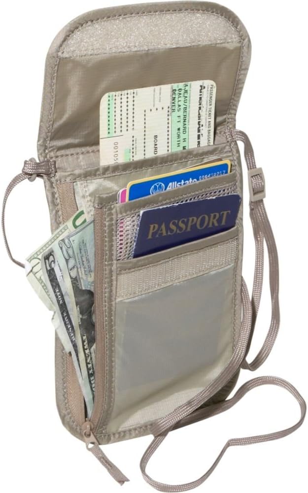 eagle creek TRAVEL GEAR Undercover Neck Wallet Deluxe, Khaki, One Size