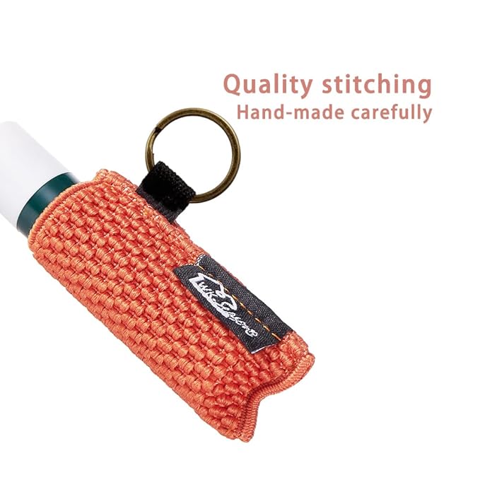 WK IEASON Lip Balm Sleeves Holder Keychain 3pcs Clip on Lip Gloss Holder Compatible With Chapstick Keychain Holder Pouch Tight-Knit Elastic Lipstick Key Chain Holder (Beige/Yellow/Purple)