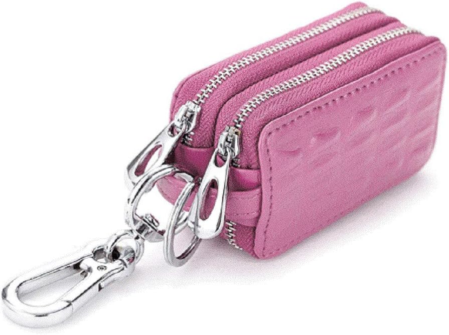 BAKUN Two-Sides Mini Leather Car Key Case, Key Holder Key Organizer Wallet