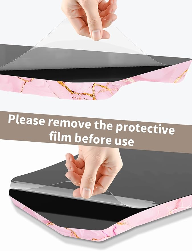 3-in-1 Ergonomic Keyboard Stand with Wrist Rest & Mouse Pad Set, Comfy Keyboard Riser Holder Soft Mousepad with Massage Design, Memory Foam and Non-Slip PU Base for Pain Relief, Pink Marble