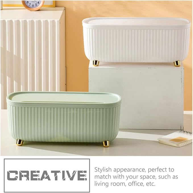 Cable Management Box with Lid Power Cord Organizer Table Socket Storage Box for Home and Office Desk Use Dustproof Green