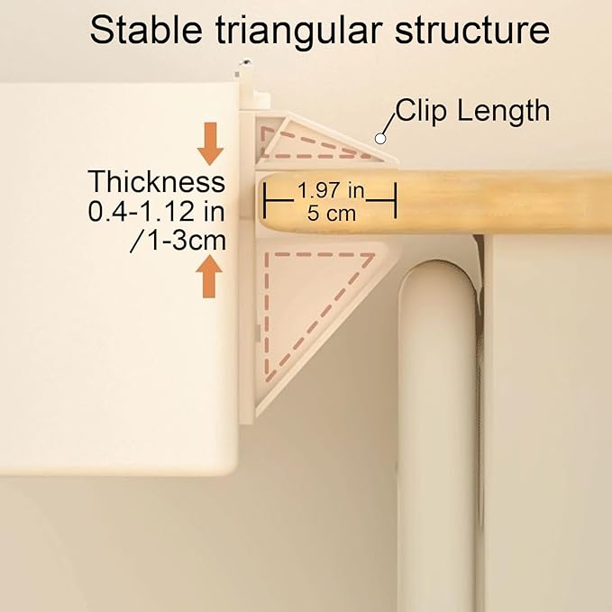 Desk Side Storage Organizer, Desk Cup Holder, No Drill Pen/Pencil/Phone Holder with Hanging Under Table, Clamp On Desktop Side, Stationery Organization Accessories for Home Office(L-size)