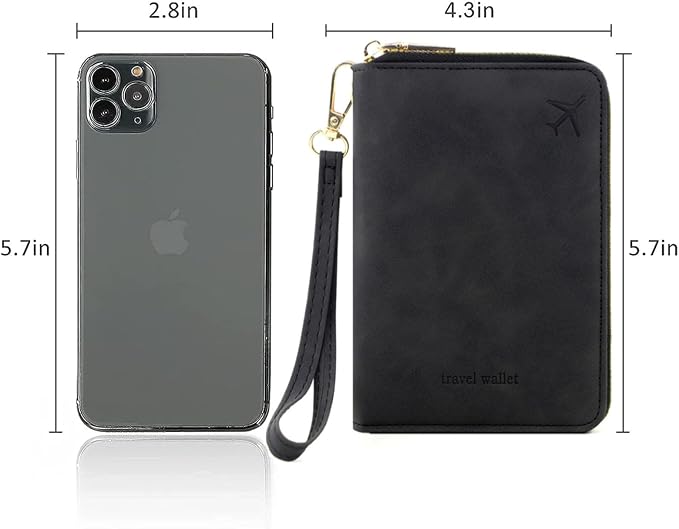 Passport Holder for Travel Women and Men RFID Passport Holder with Zipper Passport Case Passport cover Passport Wallet Travel Essentials and Accessories