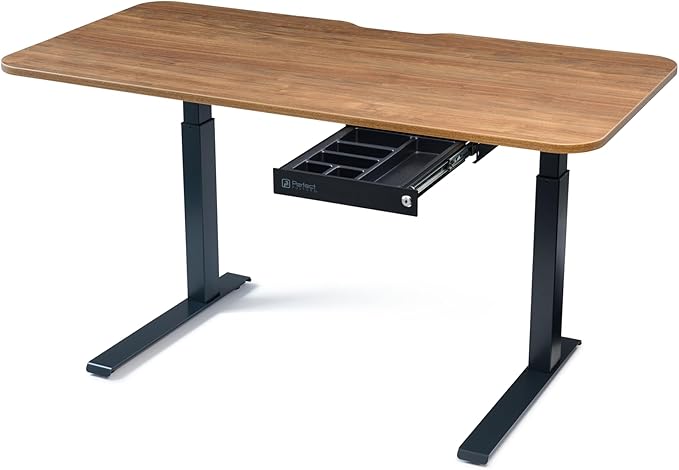 PERFECT POSTURE Max Under Desk Storage Drawer – Large Desk Drawer with Lock for Regular & Sit-Stand Standing Desks, Black (12.3” x 12.8”)