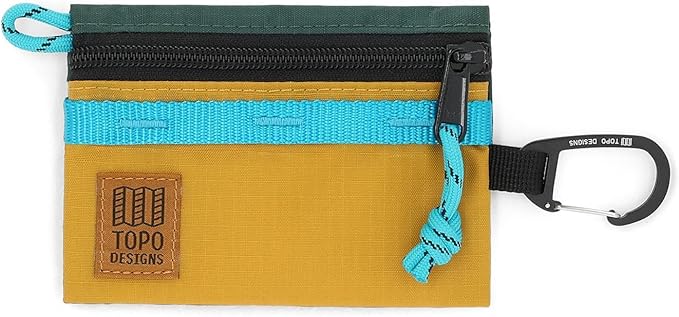 Topo Designs Accessory Bags, Travel Organizer for Smaller Items, Durable Storage Pouch, 3 Sizes, Fully Lined (Mountain/Mustard/Forest)