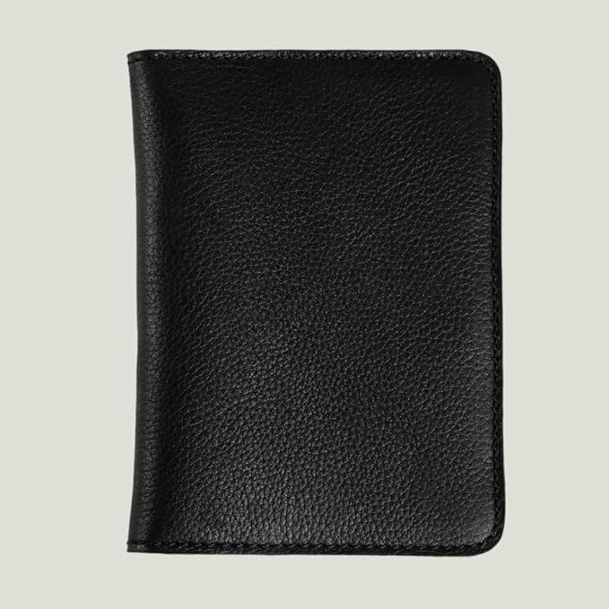 PEGAI Personalized Leather Passport Holder Cover Wallet Travel Essentials | 100% Soft Touch Rustic Travel Wallet Case, International Travel Must Haves | DeKalb (Charcoal Black)