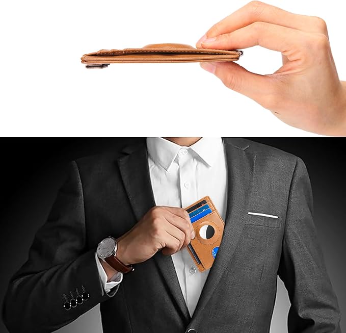 FALAN MULE Slim Wallet Men RFID blocking Leather Stylish Minimalist Front Pocket Wallets for Men