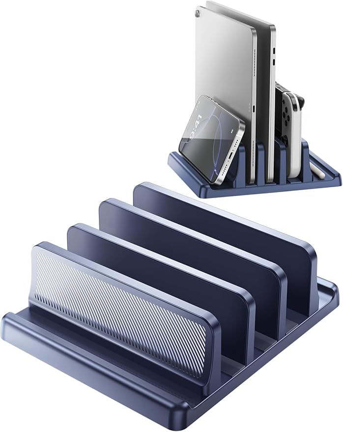 5 in 1 Vertical Laptop Stand Holder,Adjustable ABS Plastic Laptop Organizer Desktop Management Notebook Dock,Vertical Laptop Stand Space Saving for MacBook,Surface,Samsung,HP,Dell,Chrome Book
