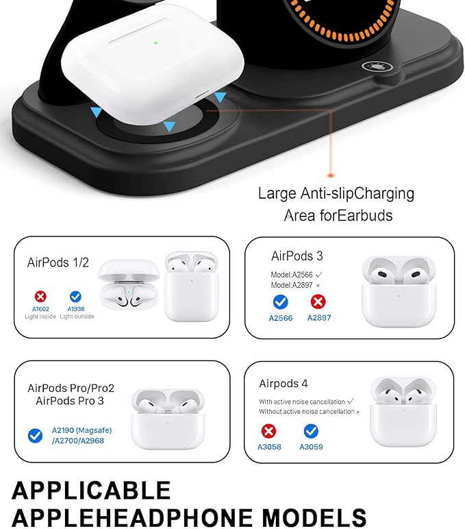 Wireless Charging Station with Clock,6-in-1 Charging Stand for Multiple Devices for iPhone 17 16 15 14 13 12 Pro Max, Apple Watch, Airpods, Bluetooth Speaker + RGB Light