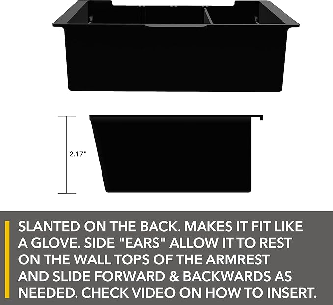 TWRAPS Slidable Armrest Organizer for Rivian R1T & Rivian R1S, Moving Tray Storage Box Insert, Made for the Center Console Area Under the Armrest, R1 Accessory R1 2021-2026