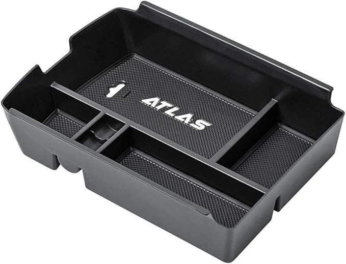 EDBETOS Center Console Organizer Tray Compatible with Atlas Accessories 2018 2019 2020 2021 2022 2023 Secondary Armrest Storage Glove Box Divider ABS Black Materials