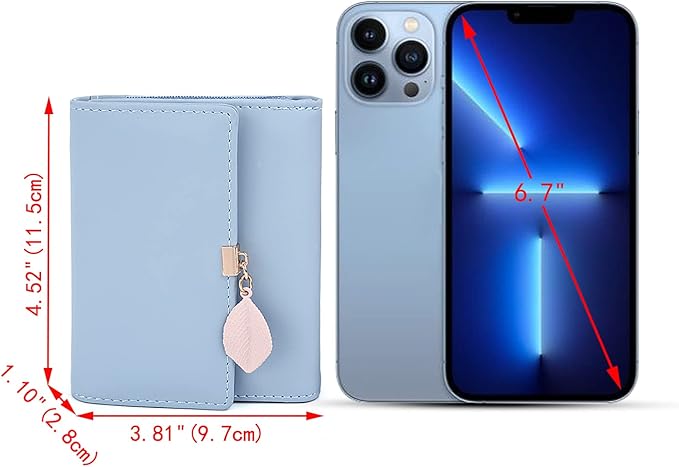 UTO RFID Wallet for Women PU Leather Leaf Pendant Card Holder Phone Checkbook Organizer Zipper Coin Purse | Leaf Pendant, Card Holder, Phone, Checkbook, Organizer, Zipper