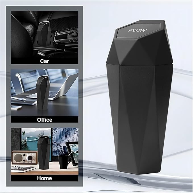 Osilly Car Trash Can with Lid, Leakproof Mini Essential Vehicle Garbage Organizers, Multipurpose Automotive Garbage Storage Organizer Bin Accessories, Universal for SUV, Sedan, Truck