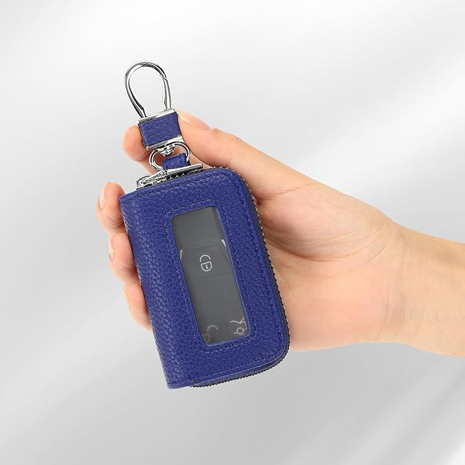 SENDEFN Universal Car Key Fob Case Leather Smart Remote Keychain Protector Holder