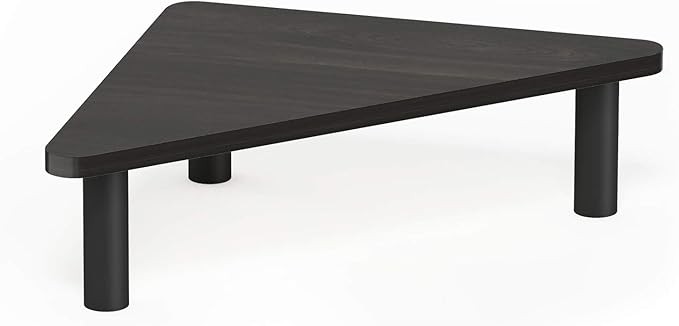 Furinno TURN-N-TUBE Monitor Stand Riser, 19.6" Wide Triangle Corner Monitor Riser, Laptop Stand for Desk, Office Desk Accessories, Desktop Organizers and Accessories, Toolless Assembly, For Study Room, Dorm, Espresso