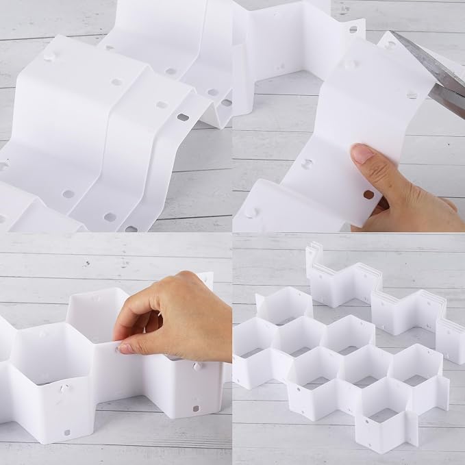 32Pcs Honeycomb Drawer Organizer Divider for Underwear Socks Bras Ties Belts Scarves (112 Slots)