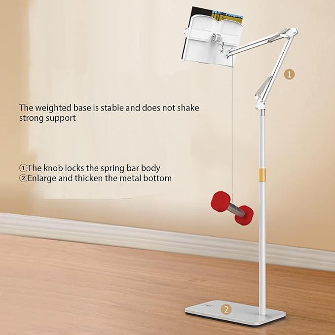 Adjustable Height Reading Stand - Perfect for Work, Kitchen, Gym & School - Ideal for Tablets, Retail Stores, Restaurants & Kiosks - Enhance Your Reading Experience with This Floor Stand!